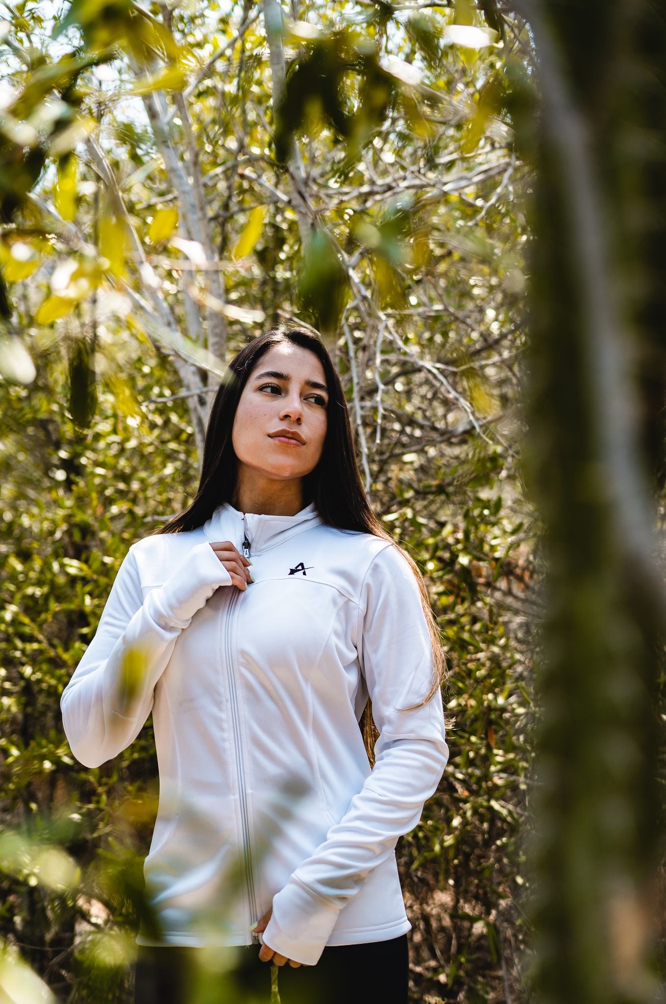Women Zip Up Jacket - White