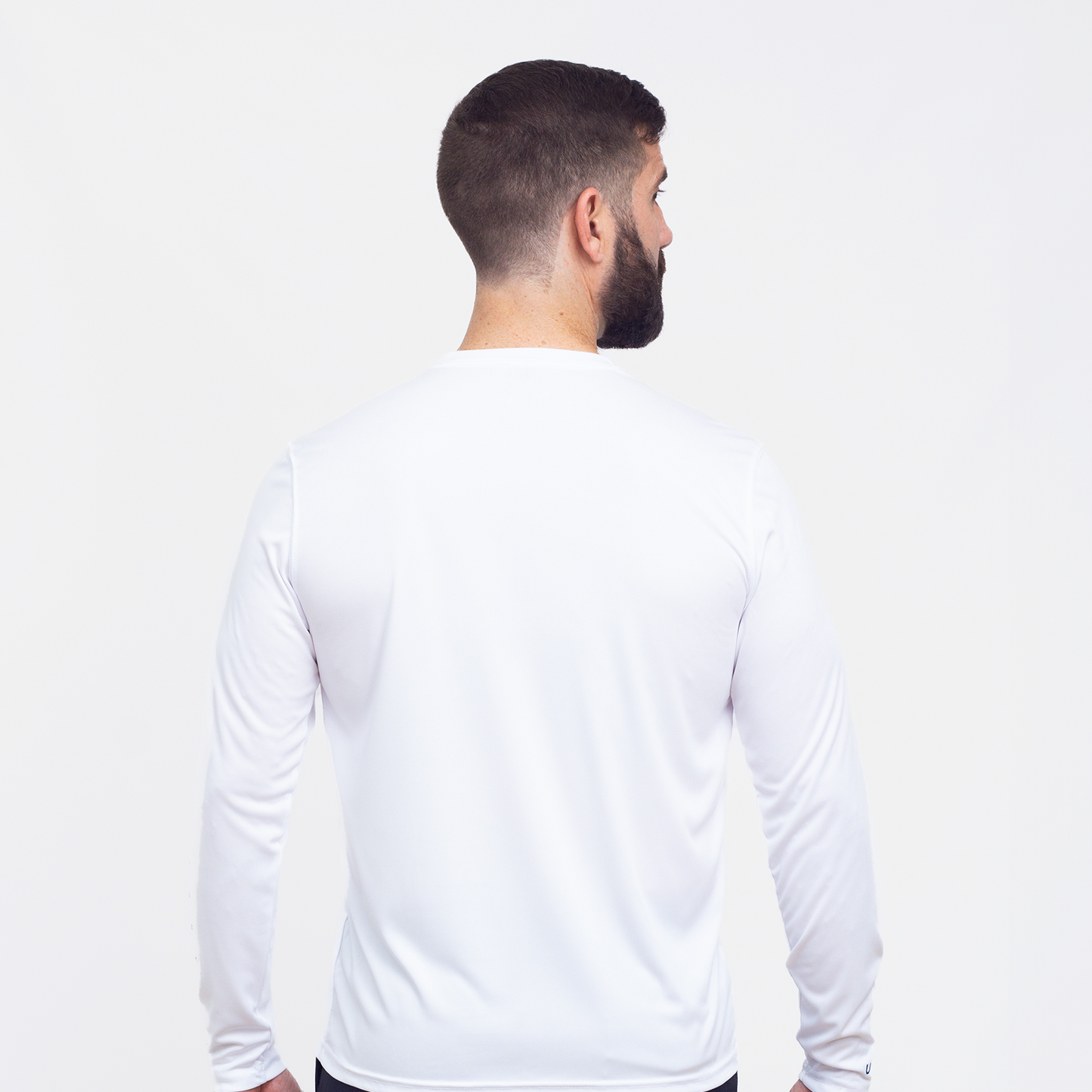 Wordmark Performance White LS Tee