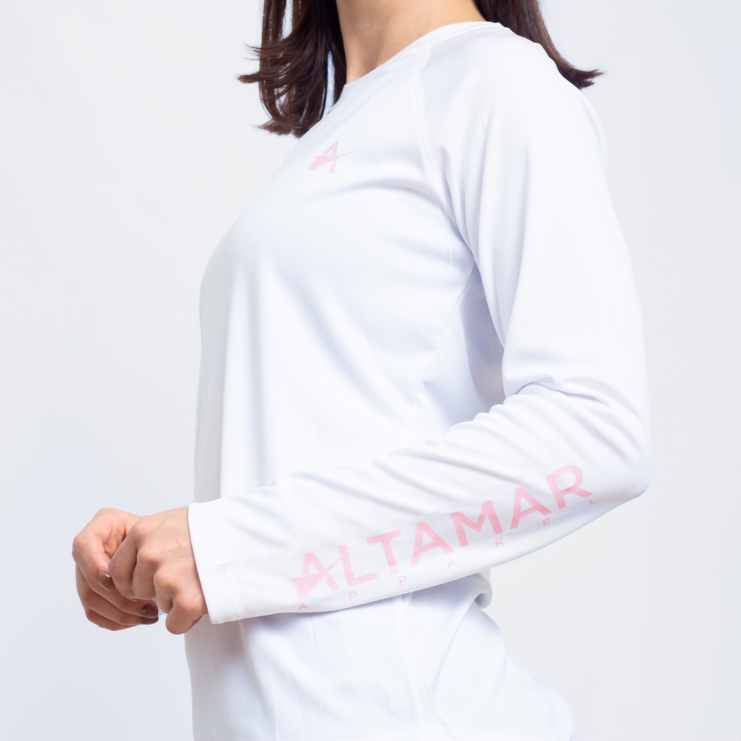 Women's Performance Wordmark LS Tee White