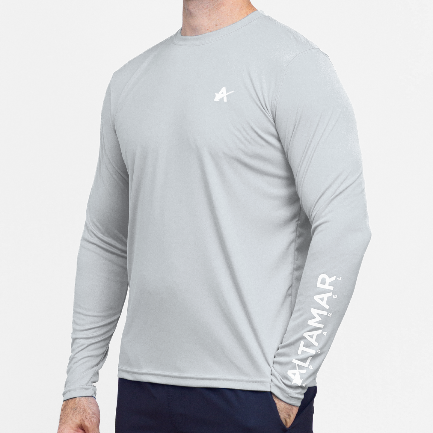 Wordmark Performance Grey LS Tee