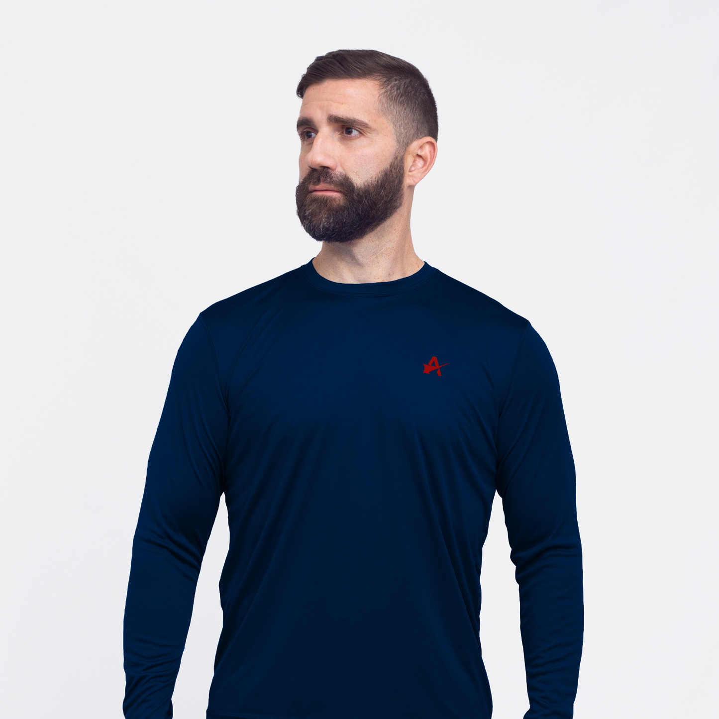 Wordmark Performance Navy LS Tee