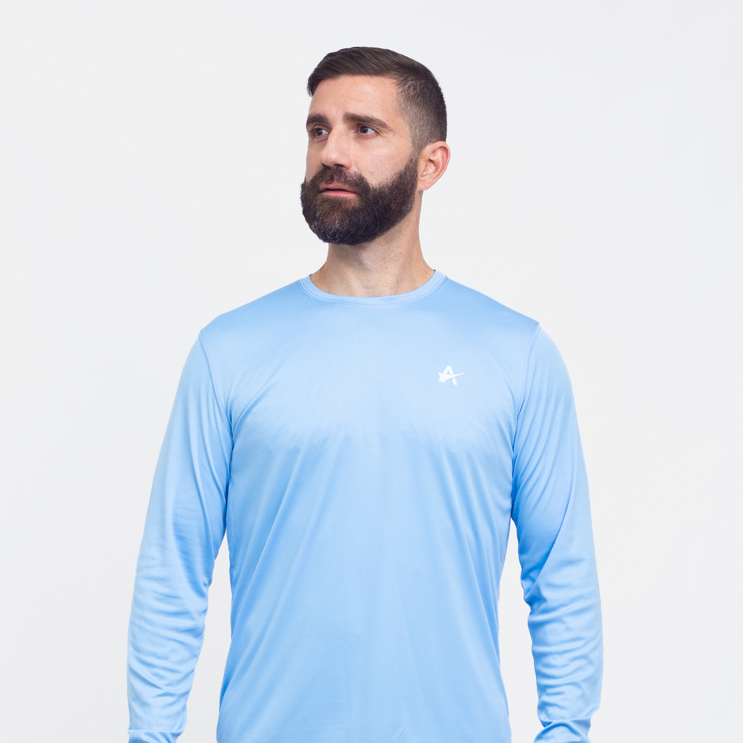 Wordmark Performance Powder Blue LS Tee