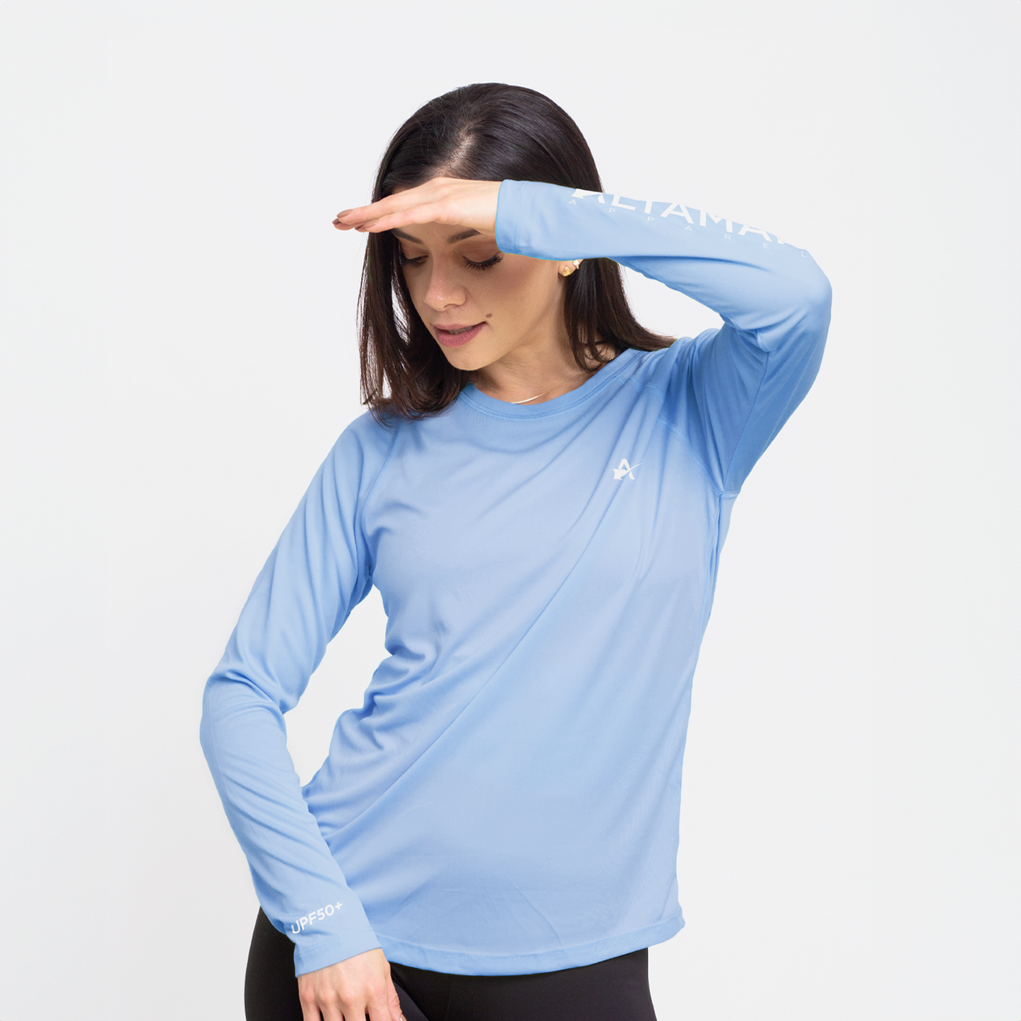 Women's Performance Wordmark LS Tee Powder Blue