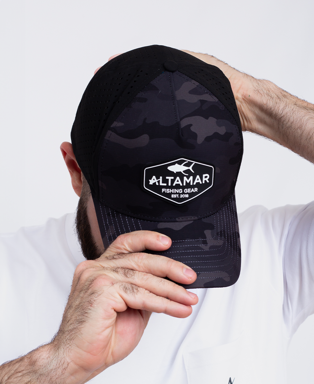 Offshore Snapback Hat - Black Camo