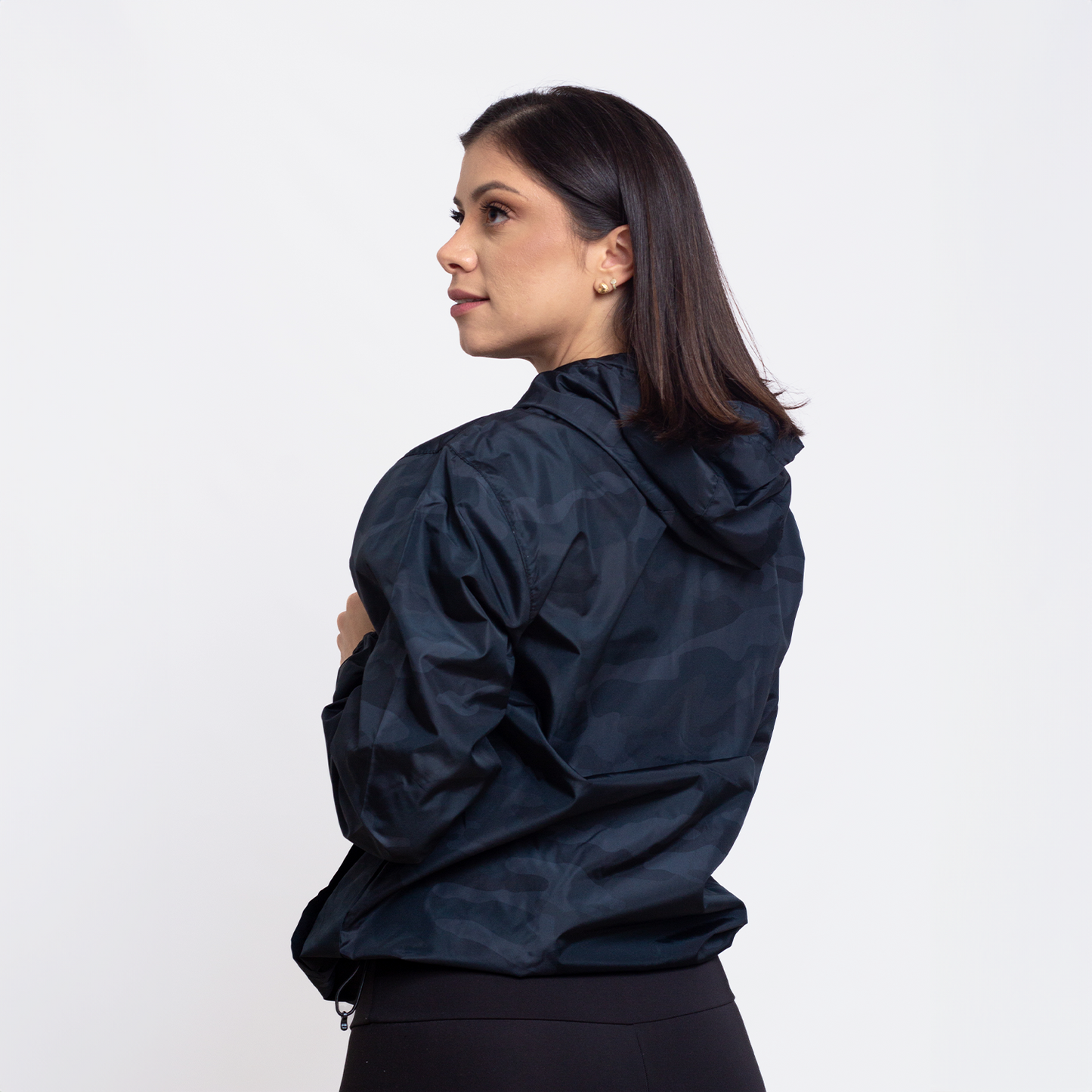 Black Camo Crop Windbreaker