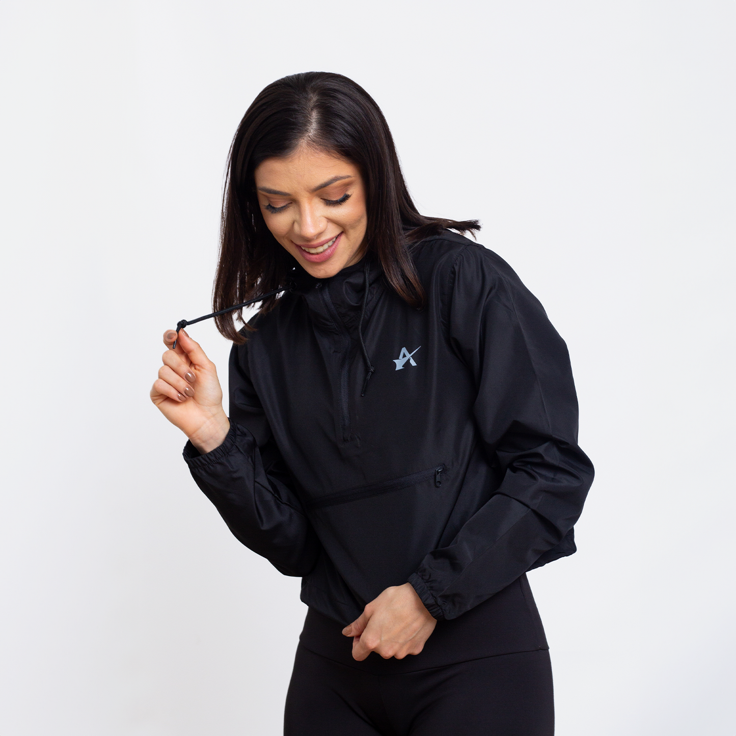 Black Crop Windbreaker