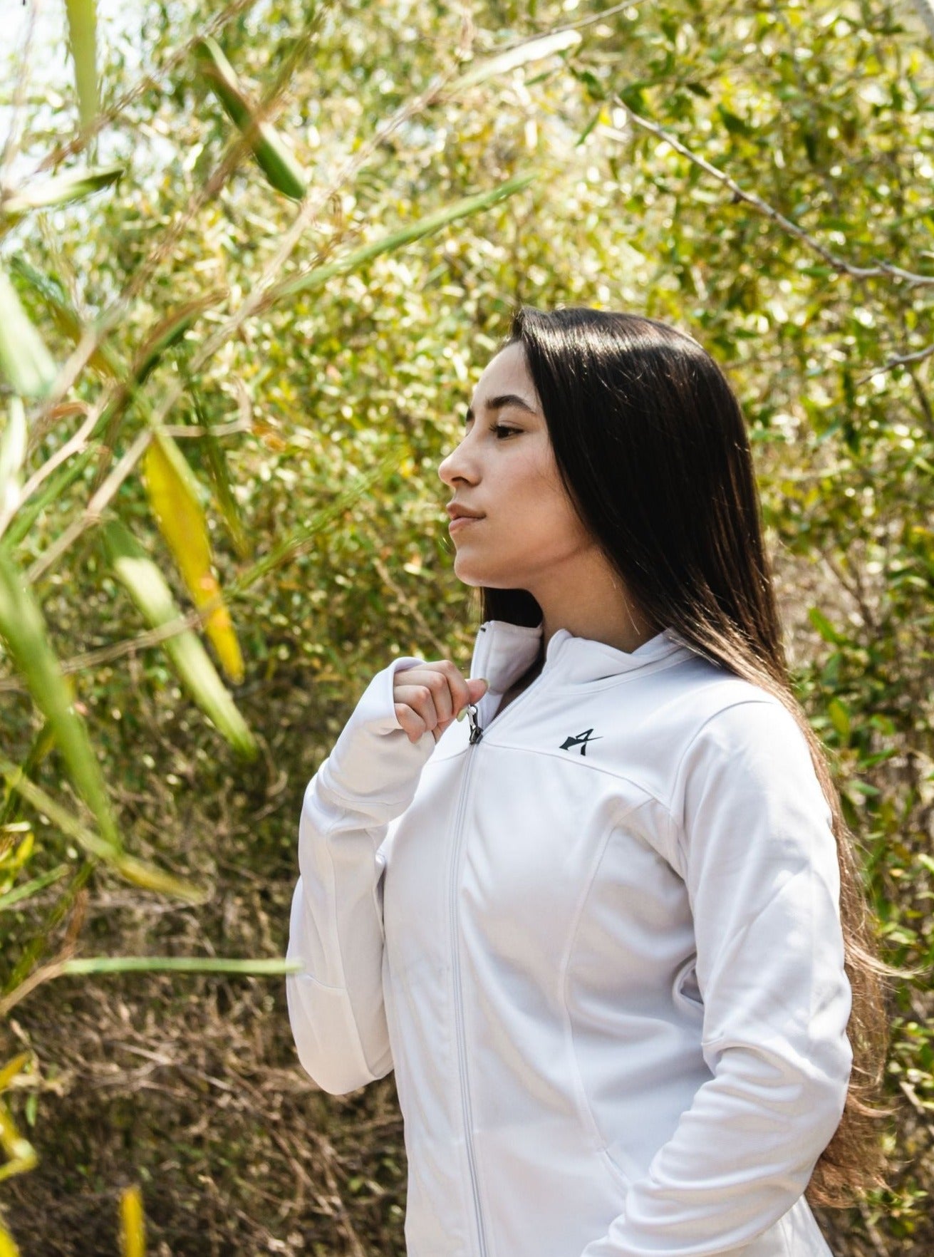 Women Zip Up Jacket - White