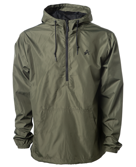 Army Green Pullover Windbreaker