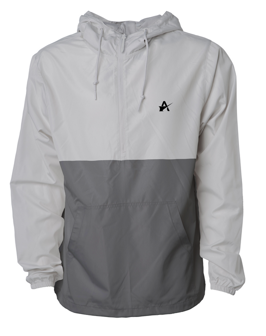 White/Grey Pullover Windbreaker