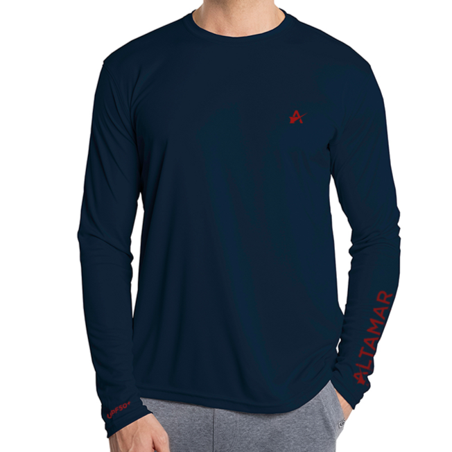 Wordmark Performance Navy LS Tee