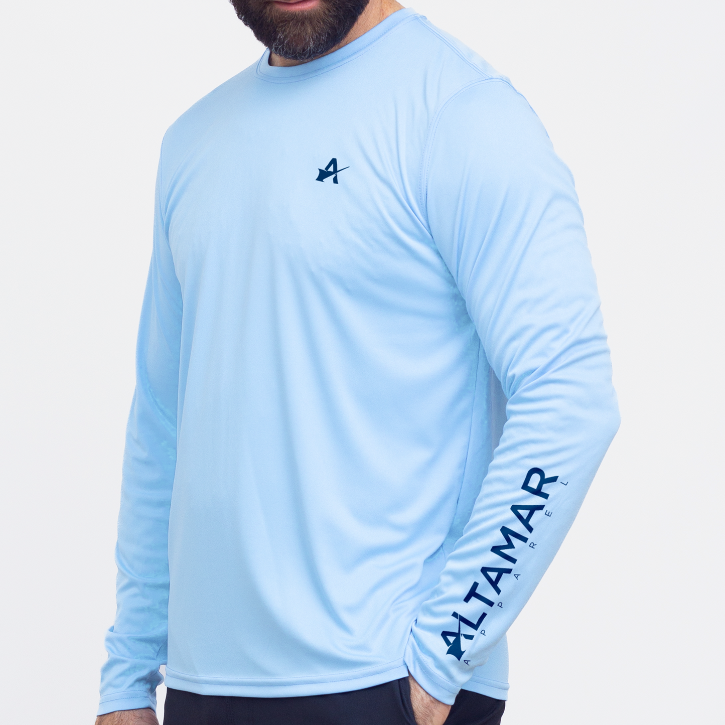 Wordmark Performance Artic Blue LS Tee