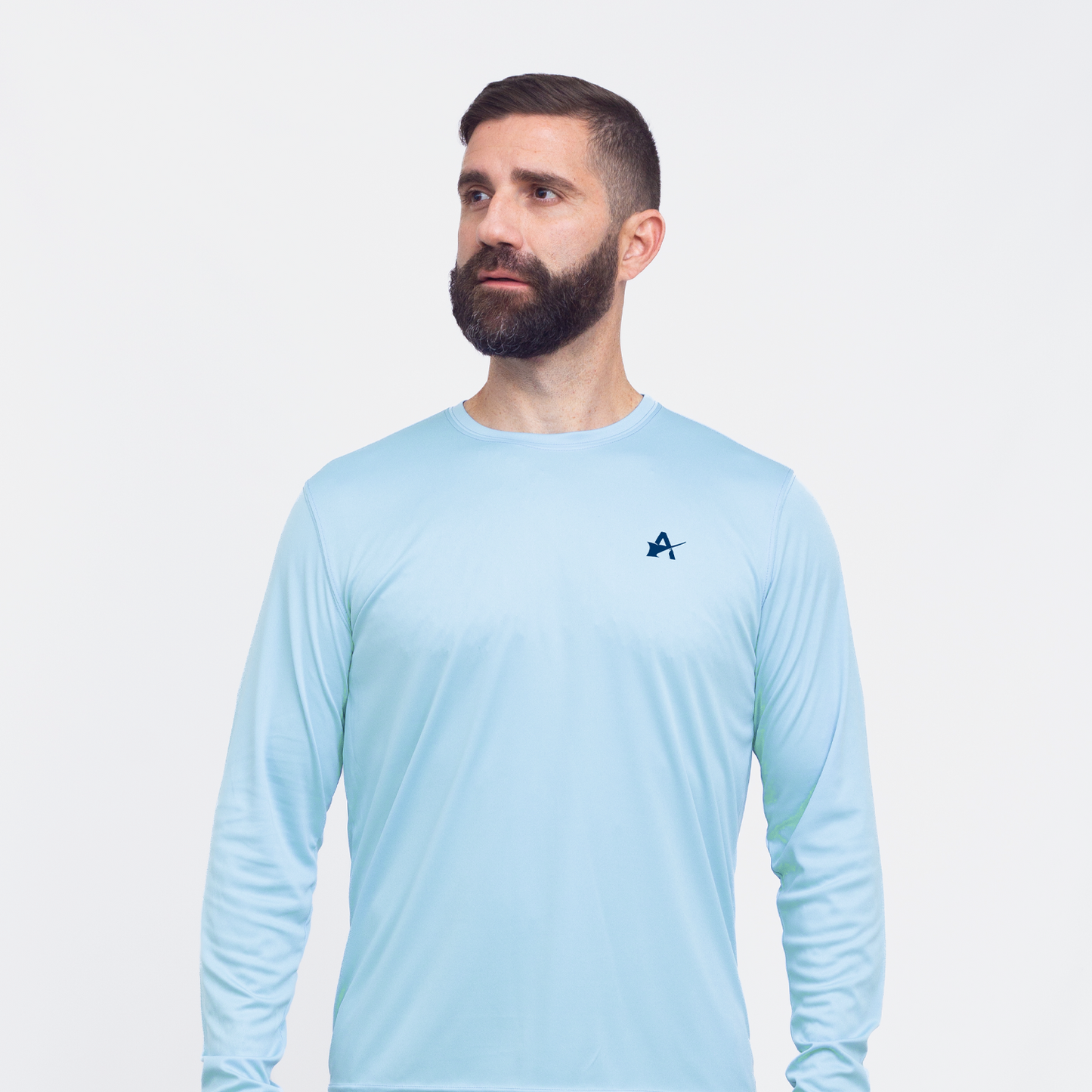Wordmark Performance Artic Blue LS Tee