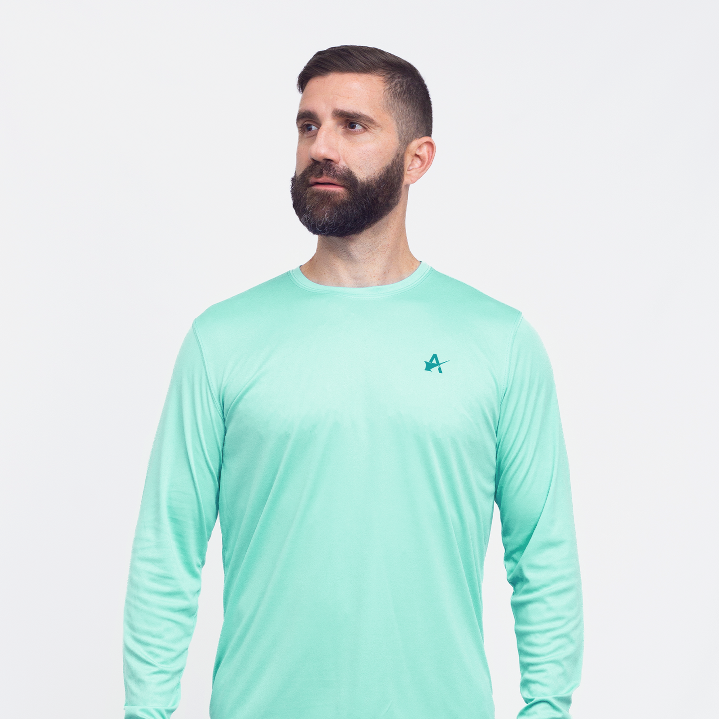 Wordmark Performance Seafoam LS Tee