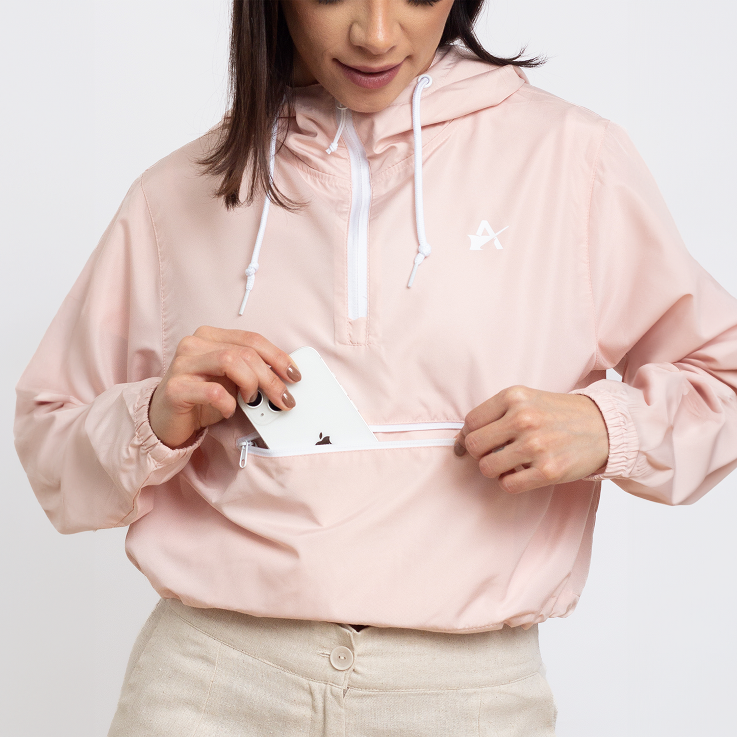 Pink Crop Windbreaker